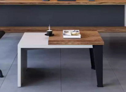 Moderner Zweifarbiger Couchtisch Luxus Beistelltisch Büro Holzmöbel
