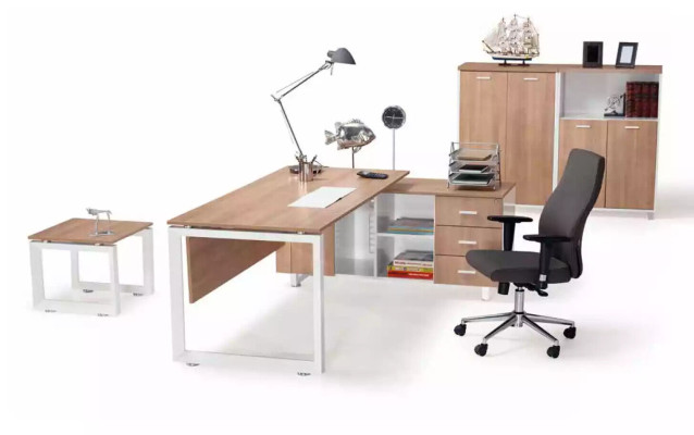 Moderner Weiß-Brauner Couchtisch Holzmöbel Exklusives Design Büro Möbel