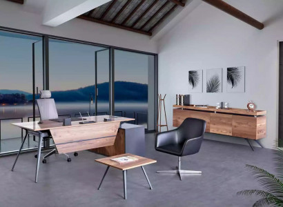 Schreibtisch Couchtisch Sideboard Büro Arbeitszimmer Braun Modern Holz