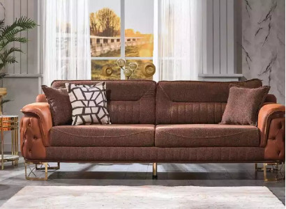 Braunes Luxus Chesterfield Sofa 3-Sitzer Leder Couch Sofas Moderner Stil