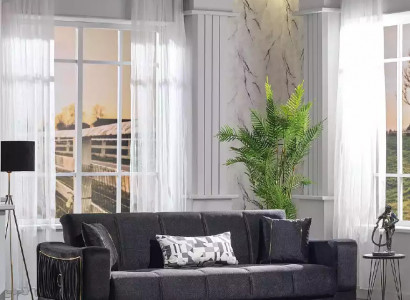 Schwarzes Sofa Designer 3-Sitzer Luxus Couch Stoffsofa Relax Möbel Sofas