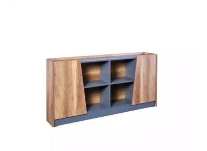 Arbeitszimmer Bücherregal Schrank Holz Regal Vitrine Braun Modern