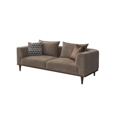 Couchgarnitur Viersitzer Dreisitzer Braun Stoffsofa Polstersofa Couch