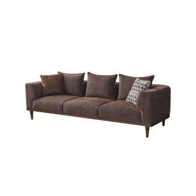 Couchgarnitur Viersitzer Dreisitzer Braun Stoffsofa Polstersofa Couch