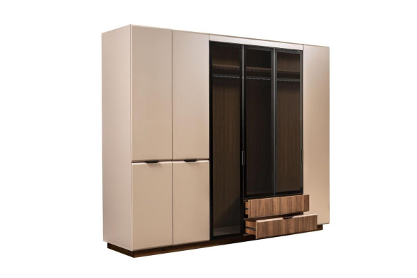 Kleiderschrank Holzschrank Beige Schlafzimmerschrank Schrank Moderne