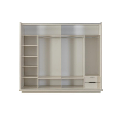 Kleiderschrank Holzschrank Schlafzimmerschrank Schrank Spiegel Weiß