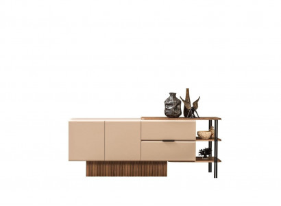 Anrichte Sideboard Holzschrank Kommode Schrank Holz Beige Moderne