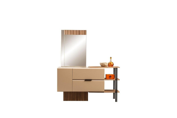 Schminktisch Frisiertisch Konsolentisch Holz Schlafzimmer Beige Modern