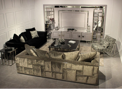 Modern Wohnzimmer Set Sofagarnitur Möbel Design Wohnwand Couchtisch Komplett