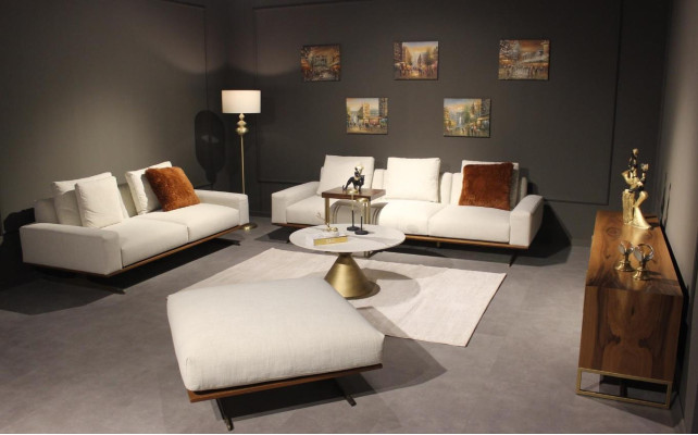 Wohnzimmer Set 6tlg Komplett Design Modern Sofagarnitur Dreisitzer Couchtisch