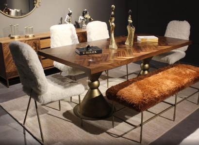 Esszimmer Set Esstisch 4x Stühle Sitzbank Modern Set Luxus Essgruppe