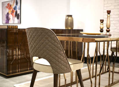 Design Stuhl Stoff Polster Luxus Möbel Esszimmer Modern Einrichtung