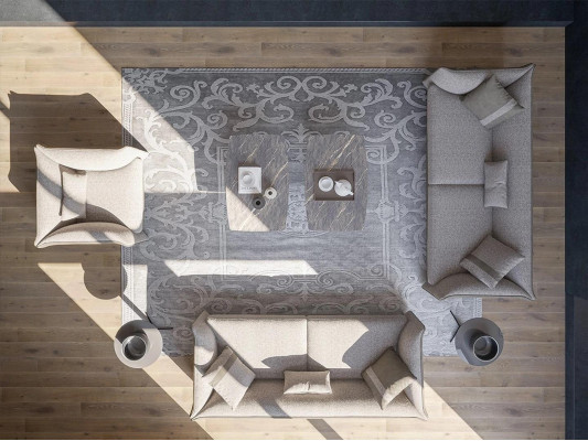 Grau Wohnzimmer Set 7tlg Modern 2x Sofas Dreisitzer Polstermöbel Sessel Neu