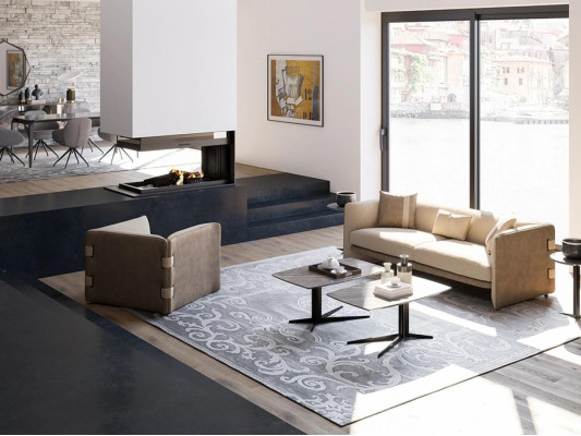 Wohnzimmer Komplett 6tlg 2x Couchtisch Luxus Polstermöbel Beige Sofa Couch Neu