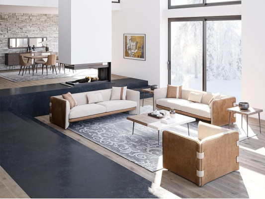 Luxus Sofa Set 2x Dreisitzer Sofas Couchen Modern Sessel Wohnzimmer Einrichtung