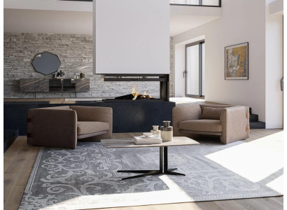 Moderne Designer 2x Sessel Polster Set Luxus Textil Wohnzimmer Couchtisch Neu