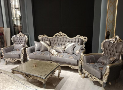 Designer Wohnzimmer set Sofagarnitur set Sofagarnitur 3+3+1+1 2x Sofas 2x Sessel