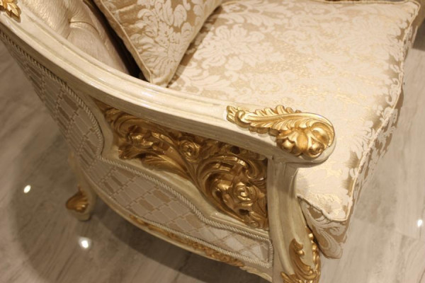 Exquisite Wohnzimmer Sofagarnitur 3+3 Sitzer modernen Setzen Beige Neu