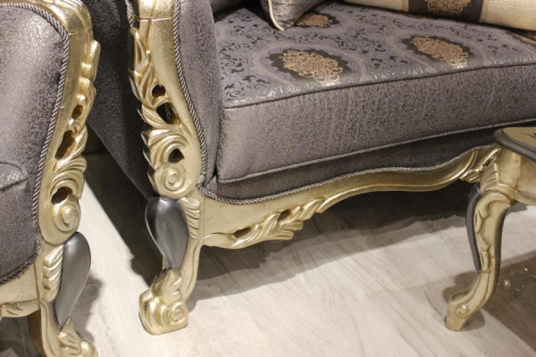 Sofagarnitur 3+3 Sitzer Möbel Luxus Set Sofagarnitur Grau Modern Set Neu