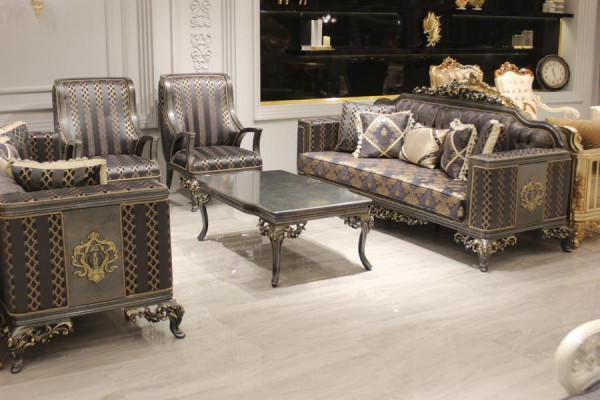 Deluxe Wohnzimmer Sofa Set 3+3 Sitzer Modern Sofa Elegantes Wohnzimmer