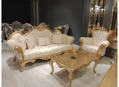 Sofa 3+3 Sitzer Chesterfield Luxus Sofa 2tlg. Sofagarnitur Klassisch Möbel Neu