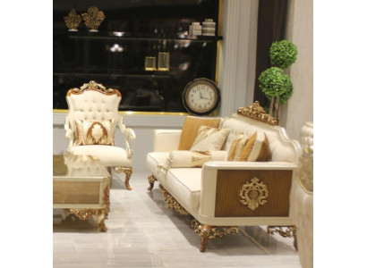 Exquisite Wohnzimmer Sofagarnitur Sofa 2x Sessel set Luxus Garnitur