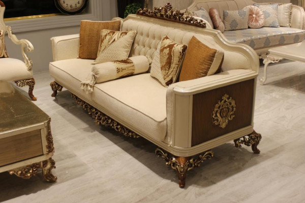 Exquisite Wohnzimmer Sofagarnitur Sofa 2x Sessel set Luxus Garnitur