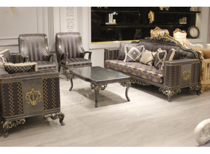 Luxuriöse 3 Tlg Sofagarnitur Set Sofa 3 Sitzer Relax 2x Sessel Deluxe 