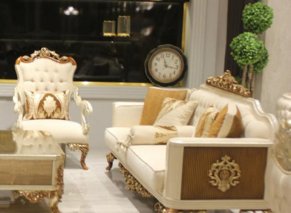 Elegante Wohnzimmer Möbelset luxuriösen Sofa bequemen Sessel Set mit 2