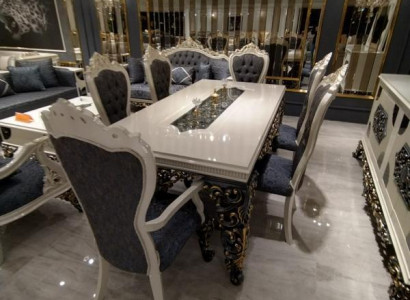 Großartiges Esszimmer Set Stilvoller Esstisch 4 Stühlen Elegant Set Neu