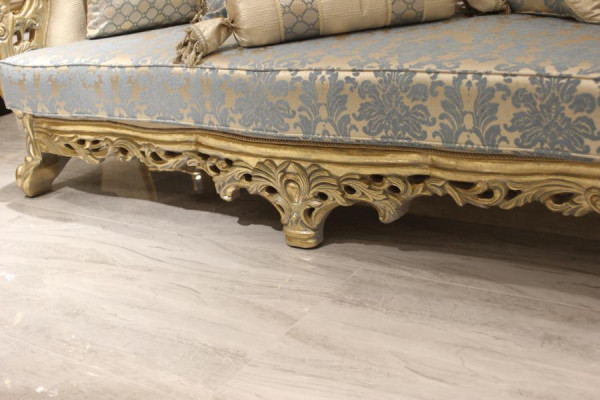 Chesterfield Sofa 3 Sitzer Polster Sofa Klassisch Textil Holz Neu