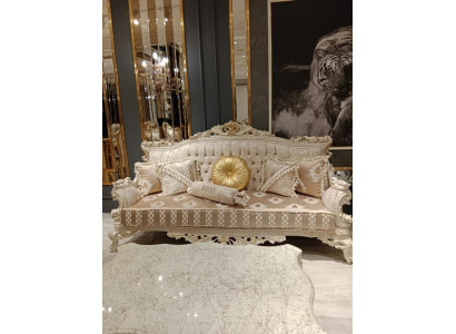 Elegantes Sofa 3 Sitzer Edlem Stilvolle Mobel Wohnzimmer Beige Sofa Neu