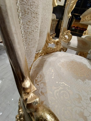 Stühle 4x Stühle Stuhlgruppe Polster Stühle Design Möbel Esszimmer Textil Stühl