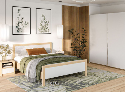 Weiße Schlafzimmer Möbel Luxus Bett Nachttische Großer Kleiderschrank