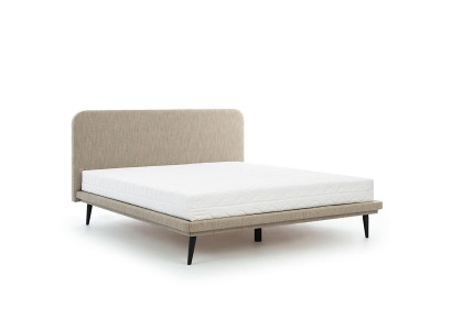 Braunes Polsterbett Schlafzimmer Betten Designer Luxuriöse Textilbetten