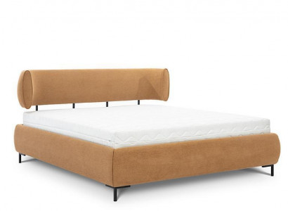 Braunes Schlafzimmer Bett Polsterbetten Designer Holzgestell Textilbett