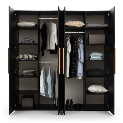 Schwarzer Kleiderschrank Moderne Schlafzimmer Möbel Luxus Holz Schrank