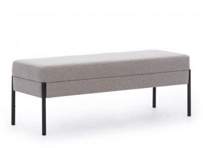 Graue Schlafzimmer Sitzbank Designer Holzgestell Textil Polsterbank