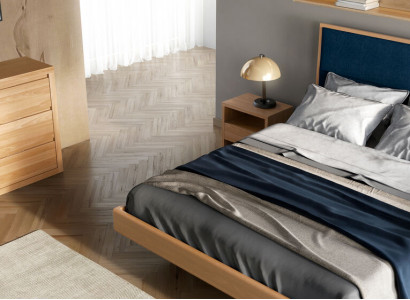 Schlafzimmer Möbel 3tlg. Set Bett Massivholz Nachttische 2x Betten Echtes Holz