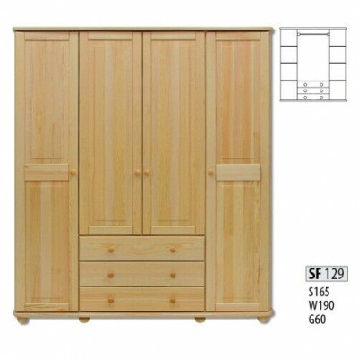 Echtes Holz Massivholz Kleiderschrank Schrank Schlafzimmerschrank Massiv Neu