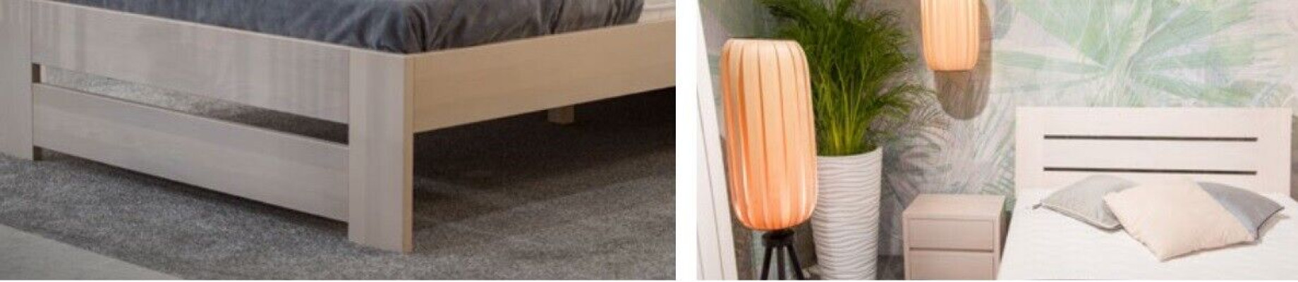 Bett Schlafzimmer Komplett Set Betten mit 2 Nachttische 100x200cm Loft Massiv