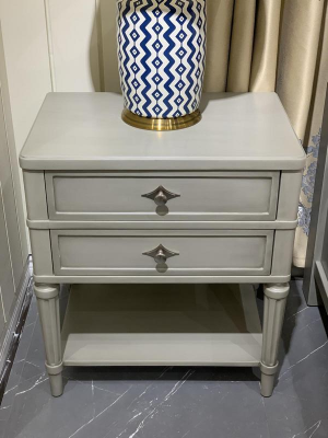 Nachttisch Design Beistell Tische Schlaf Zimmer Holz Konsolen Möbel Luxus Grau