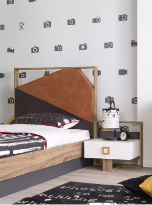 Nachttisch Nachtkonsole Kindernachttisch Kinderzimmer Holz Grau Modern