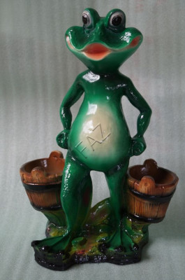 Design Vase Frosch Skulptur Statue Statuen Figuren Skulpturen Garten