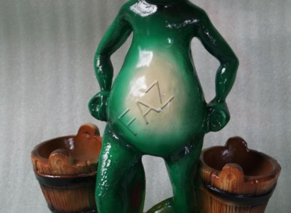 Design Vase Frosch Skulptur Statue Statuen Figuren Skulpturen Garten