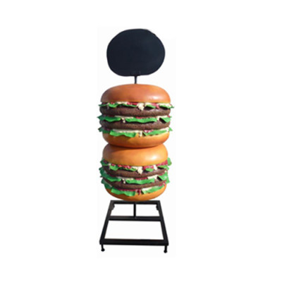 Skulptur Doppel Cheeseburger Hamburger Aufsteller Dekorative Figur Statue