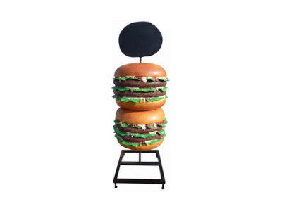 Skulptur Doppel Cheeseburger Hamburger Aufsteller Dekorative Figur Statue