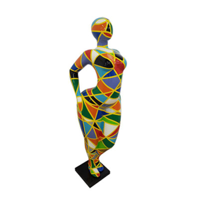 Design Figur Abstrakte PVC Skulptur Statuen Figuren Dekoration 130cm Deko Silber