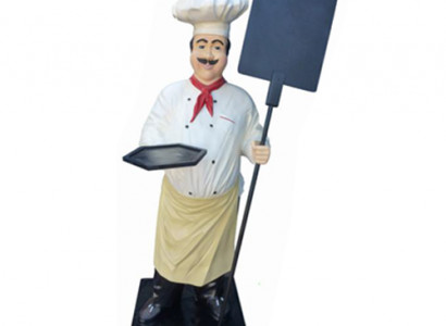 Koch Figur Statue Skulptur Werbefigur Menütafel Werbeaufsteller Speisekarte Deko
