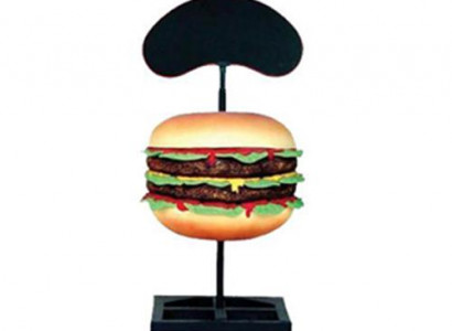 Skulptur Doppel Cheeseburger Hamburger Aufsteller Figur Statue